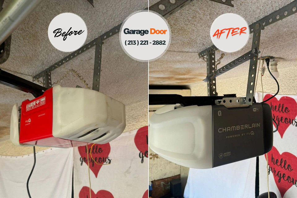 Before and after: garage door repair St. Marys, WV